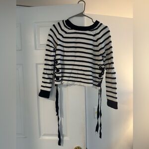 Striped Navy and White Sweater